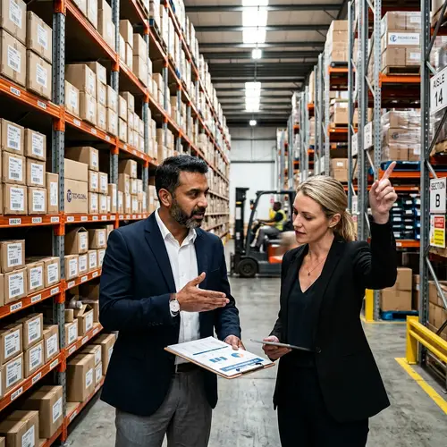 Successful Business Discussion in Warehouse Setting