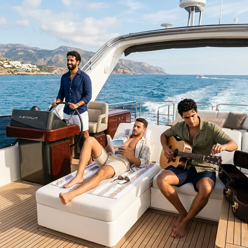 Stylish North African Models on a Luxury Yacht