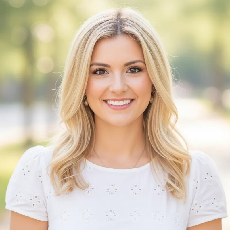 Blonde Haired Woman with Brown Eyes
