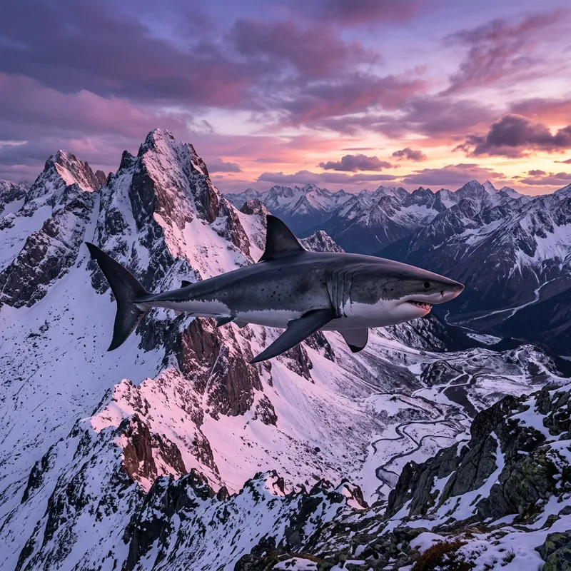 Shark in the Mountains: Majestic Sea Encounter