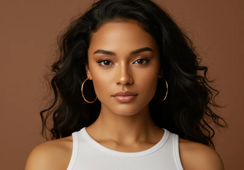 Vibrant Young Woman Portrait with Warm Complexion