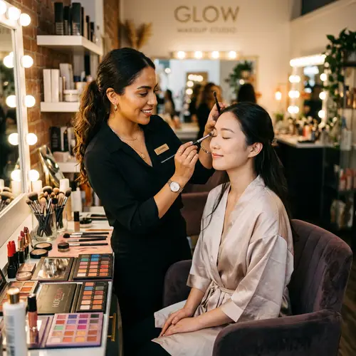 Professional Makeup Artist Transforming Her Client | Makeup Parlor Scene