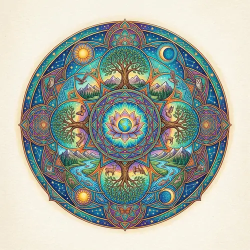 Holistic Life Mandala: Connecting Nature and Harmony