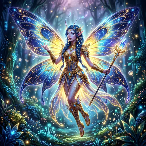 Enchanting Female Faerie in Insect Form