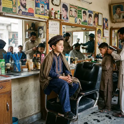 Pashtoon Boy Patience in Barber Shop | Friends Haircuts