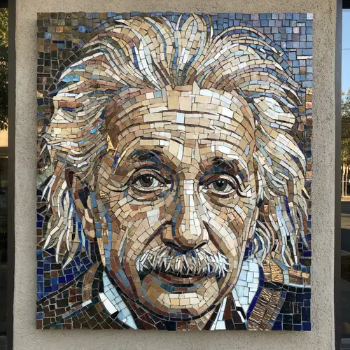 Mosaic Portrait of Einstein - Art and Science Unite