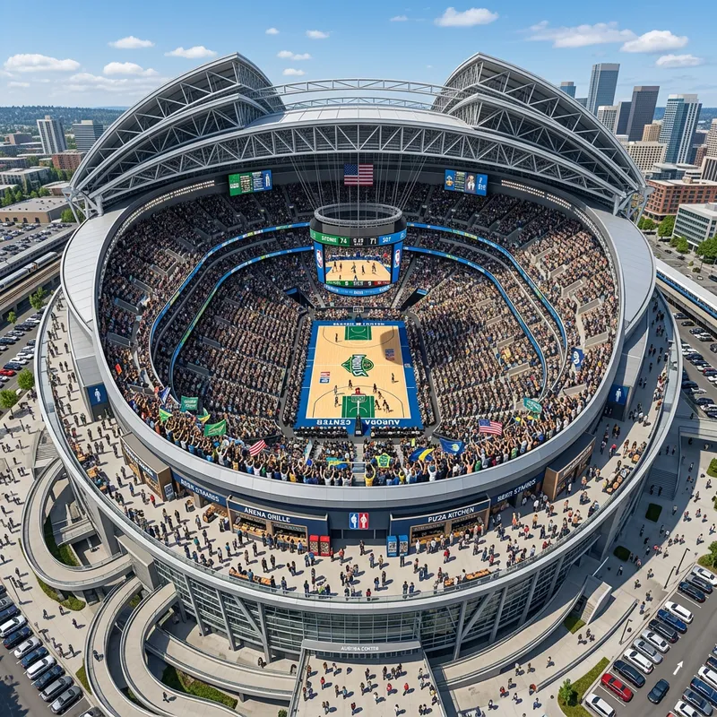 Modern Basketball Stadium Design with Retractable Roof