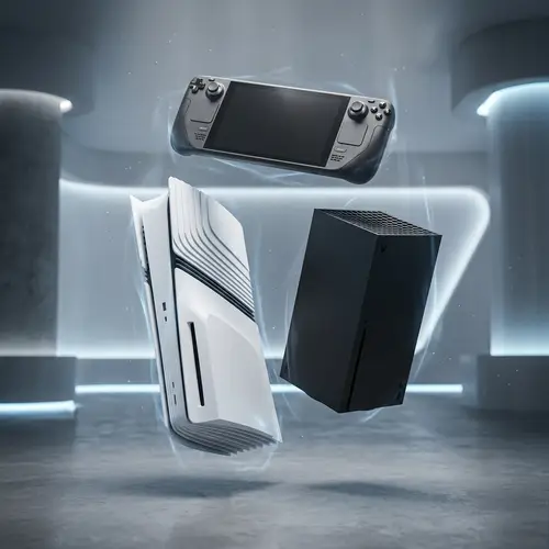 Futuristic Hand-held Gaming Device and Consoles Defying Gravity