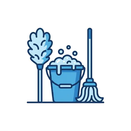 Cleaning Icon | Hygienic Bucket, Mop & Duster Icon