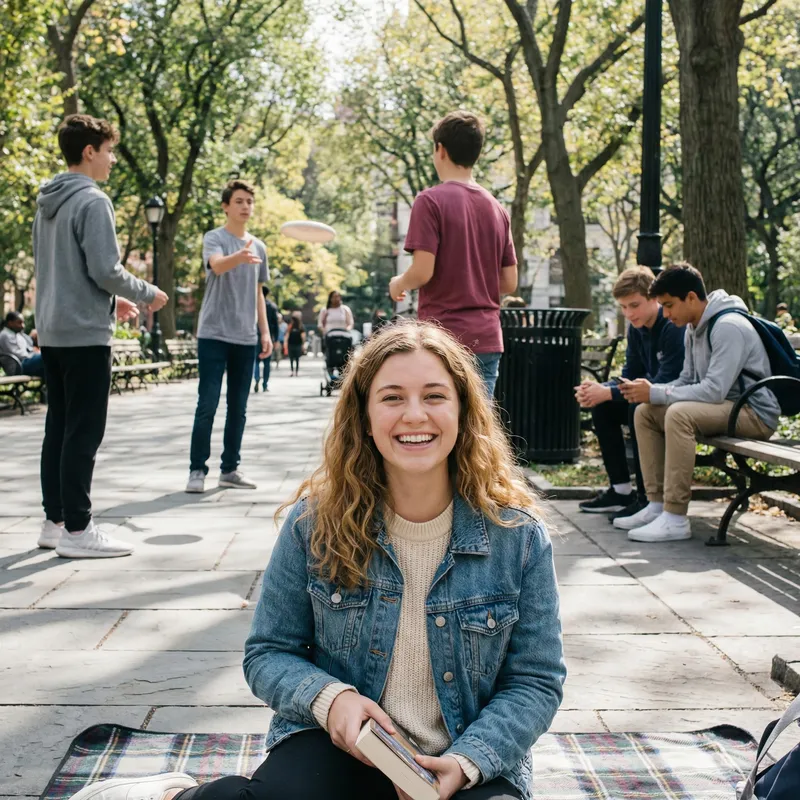 European Young Couple in Park - Diverse Beauty Captured