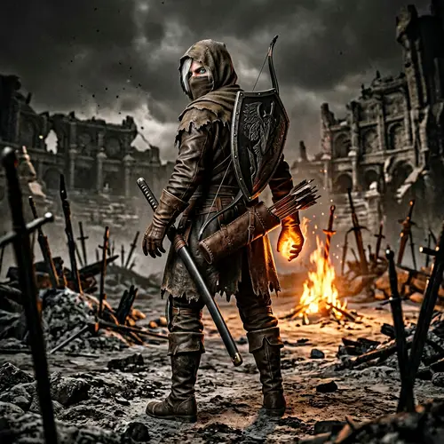 Dark Souls 1 Warrior in Wanderer's Gear | High Quality Image