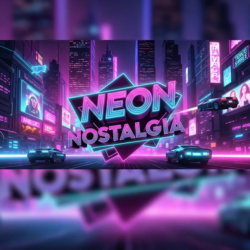 Neon Nostalgia Banner: Vibrant Retro Design