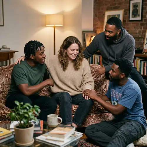 Intimate Encounters: Caucasian Woman & Strong Men