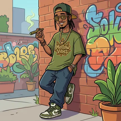 Cool Cartoon Mascot Inspired by Snoop Dog