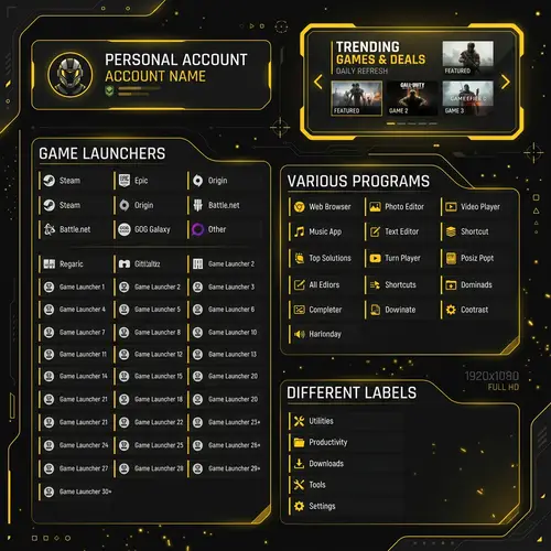 Full HD Yellow and Black Desktop Wallpaper Design