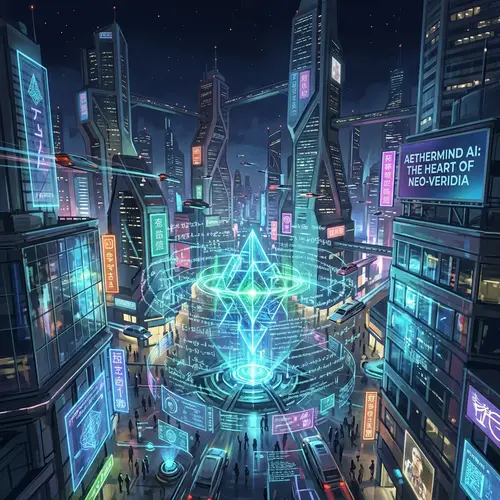 Futuristic Cityscape with Microsoft Copilot | Vibrant AI Concept