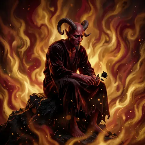 Devil in Tears: Emotional Inferno Illustration in 8K 3D