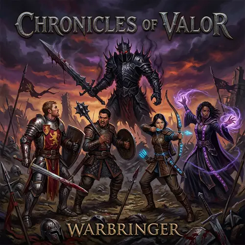 Medieval Heroes Confront Villain in Epic Dark Art Album Cover