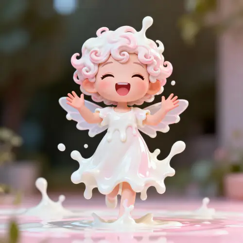 Whimsical Milk Fairy Illustration | Cute Cartoon Art