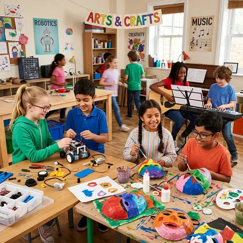 Diverse After-School Club Programs: STEM, Arts, Music