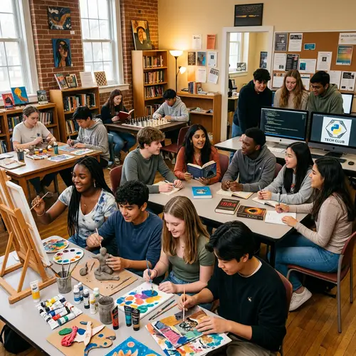 Diverse Teenagers Engaged in Arts, Coding & Reading | After-School Club