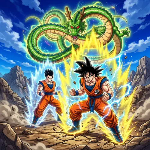 Epic Dragon Ball Anime Scene Art