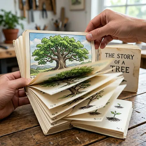 Tree Growth Flip Book: From Sprout to Majestic Canopy
