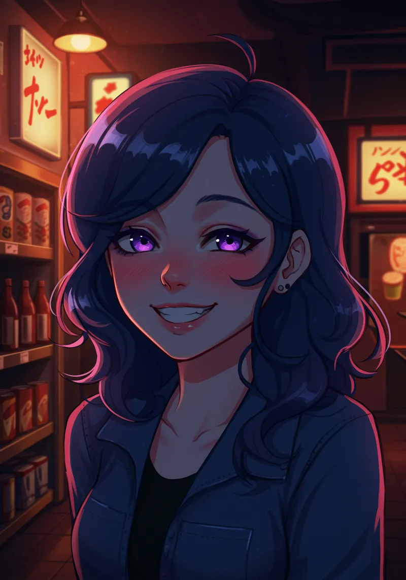 Mysterious Anime Girl Portrait | Cyberpunk Art