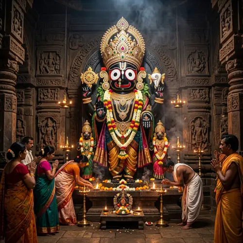 Majestic Jagannath Statue in Stunning Temple