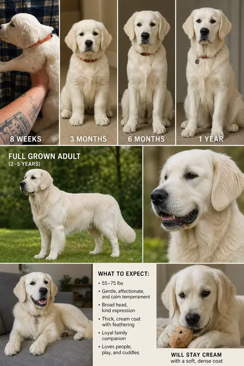 Adult Appearance of English Creme Puppies