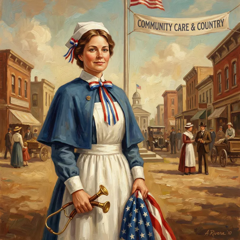 Patriotic American Nurse Artwork - A Tribute to Healthcare
