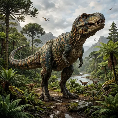 Gargantuan Dinosaur in Prehistoric Environment