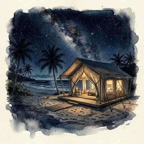 Luxurious Safari Tent on Maldivian Beach