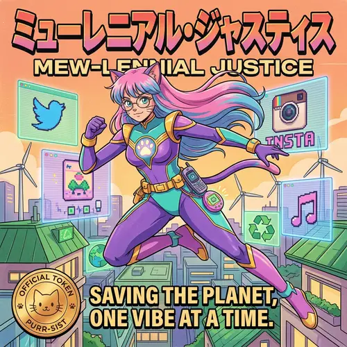 Cat Superhero Ghibli Meme Token for Millenials