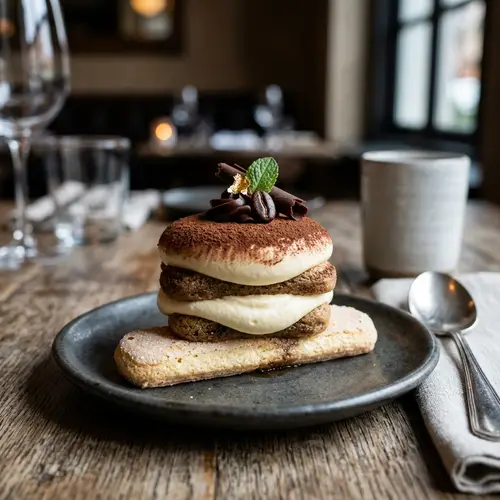 Elegant Individual Tiramisu on Champagne Cookie