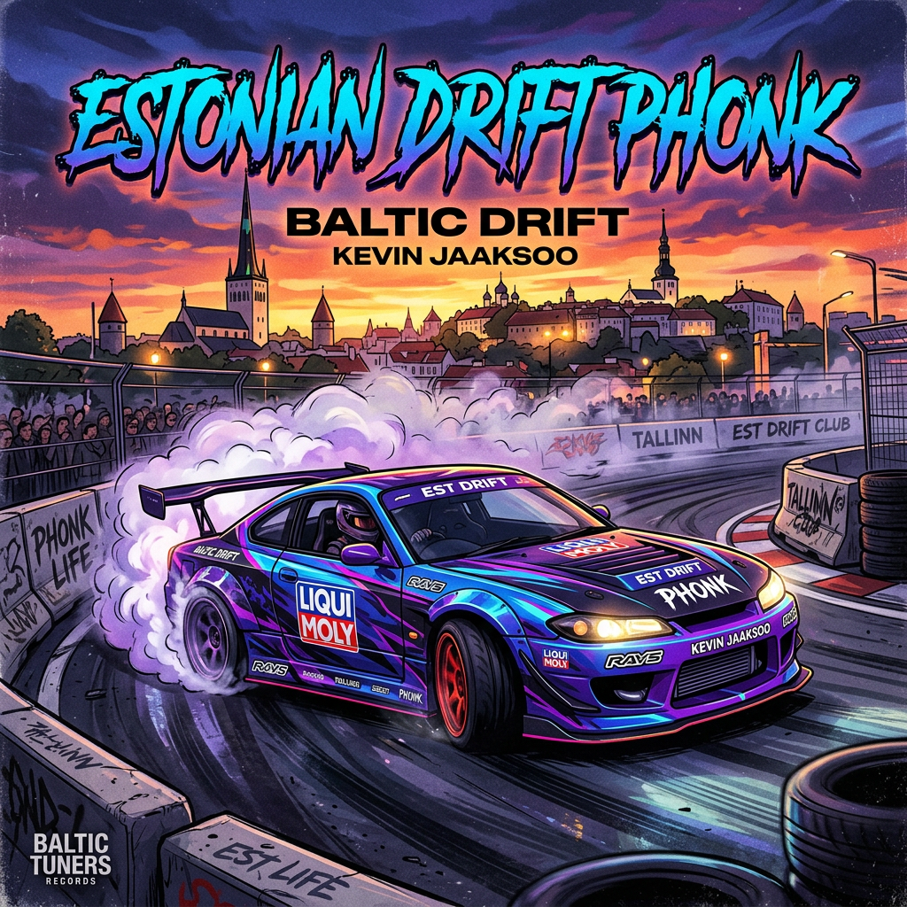 Aggressive Estonian Drift Phonk Music Cover Art | AI Art Generator