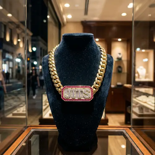 Sparkling JITS Cuban Link Chain - Diamond Elegance