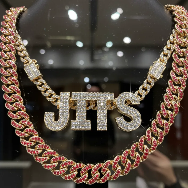 Sparkling JITS Cuban Link Chain - Diamond Elegance Sparkling JITS Cuban Link Chain - Diamond Elegance