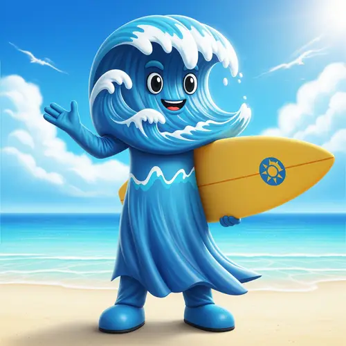 Blue Wave Mascot Character Design
