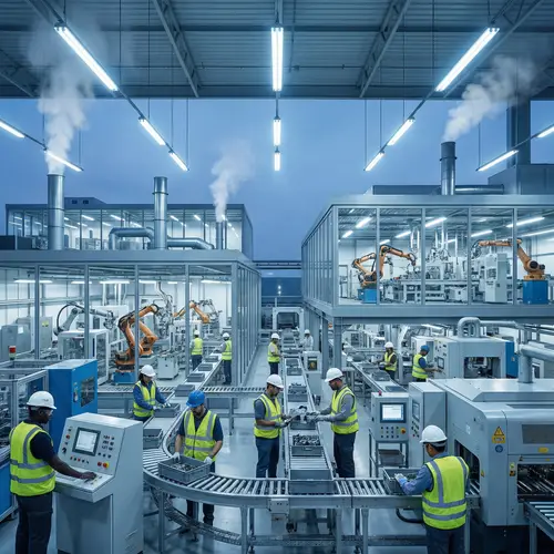 Factories and Machinery: Low-Pollution Industrial Scene