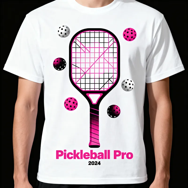 Pickleball Shirt Design - Black and Pink