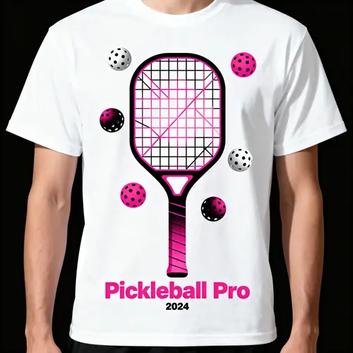 Pickleball Shirt Design - Black and Pink