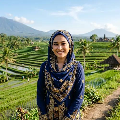 Indonesian Hijab Girl: Cultural Beauty in Deep Blue Hijab