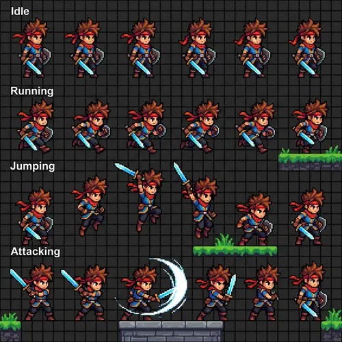 Vibrant Pixel Art Character for 2D Games