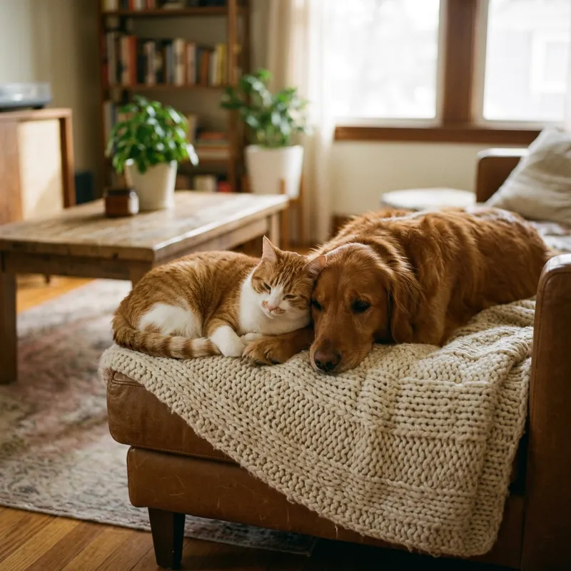 Adorable Cat and Dog Companions