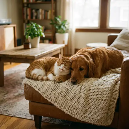 Adorable Cat and Dog Companions