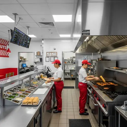 Fast Food Sandwich Restaurant with Open Kitchen