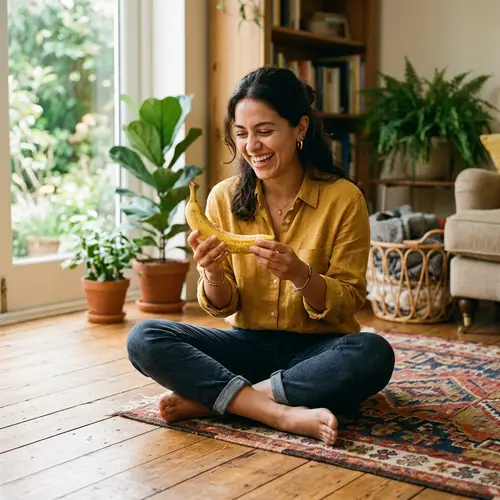 Spanish Woman Playing with Banana | Relaxation and Joy