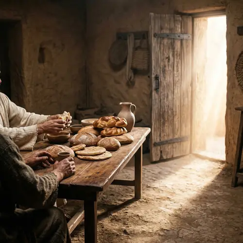 Spiritual Peace: A Biblical Scene of Light and Bread