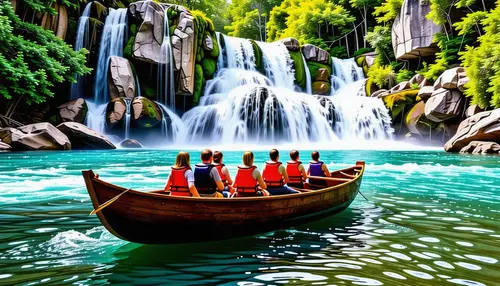 Vivid Colors Rowboat Serenity | Nature-Inspired Scene